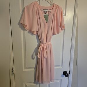 NWT H&M Dress, Pink, Size Large, Valentines, Ties at Waist, Flowers, Fabulous